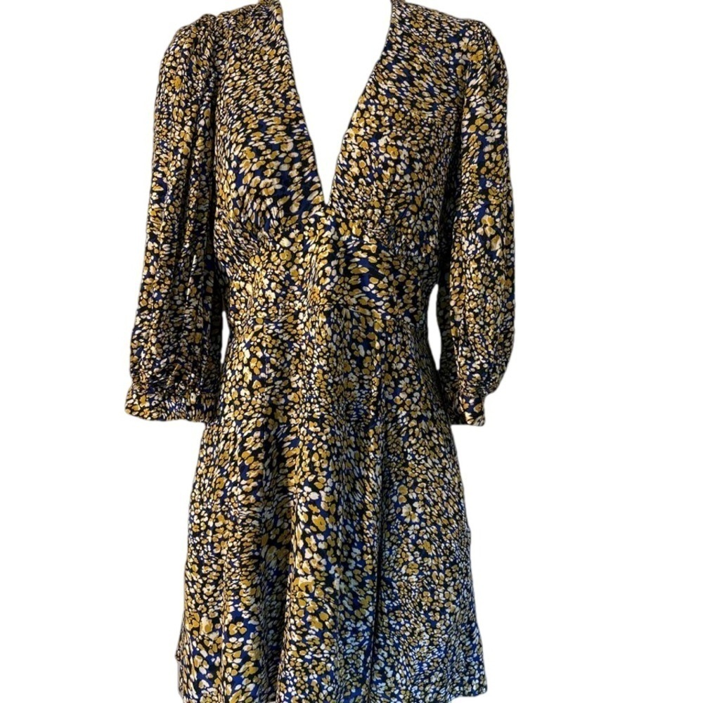 Reiss Daisy Deep V Puff Sleeve mini dress NWT from Bloomingdale’s - Picture 3 of 7